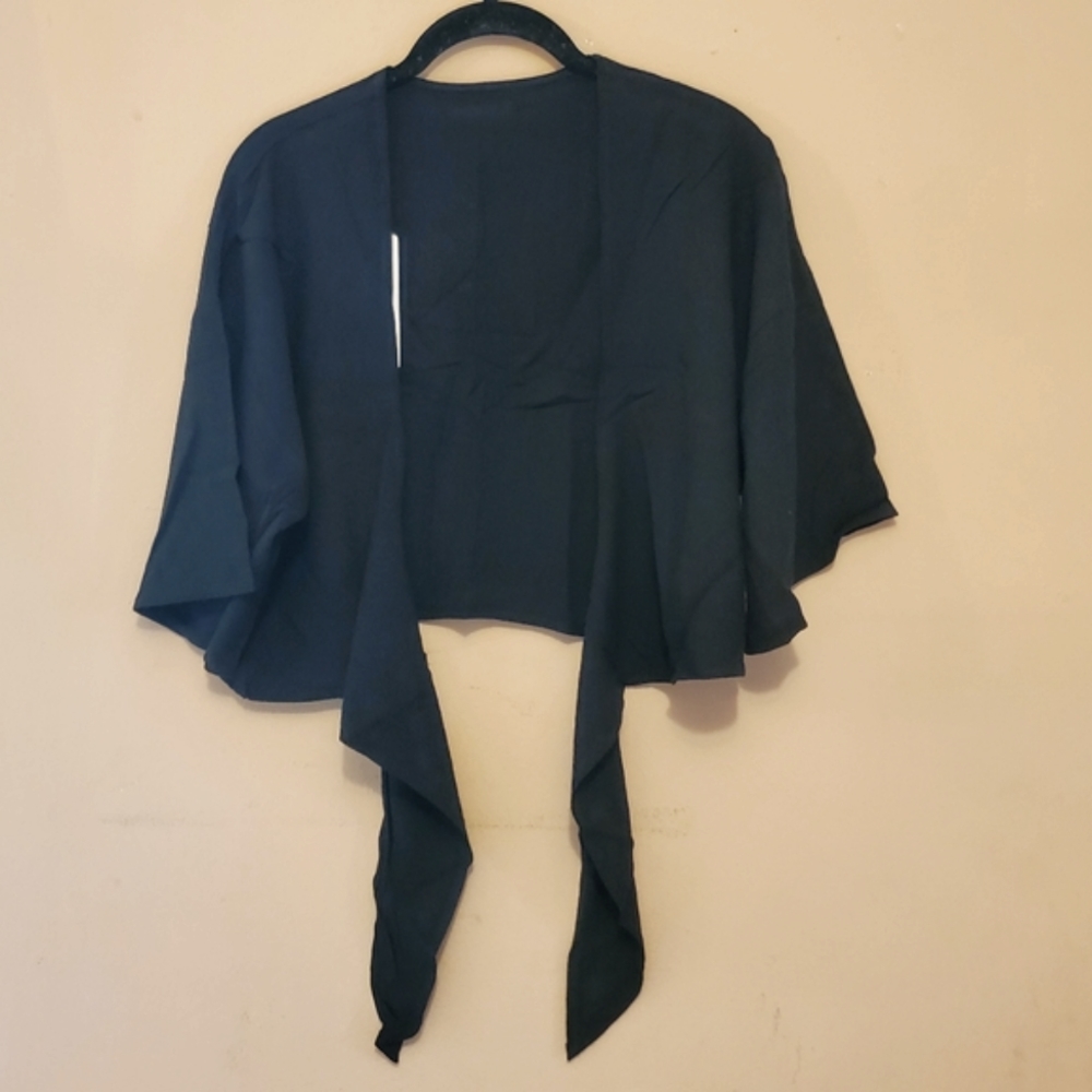Toluca Maria Tie-Front Linen Top - onyx - Picture 4 of 14
